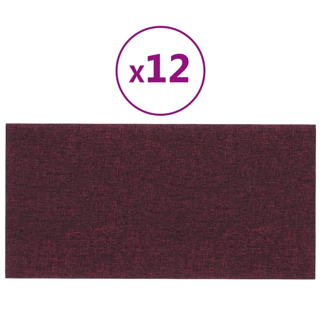 Panouri de perete 12 buc. violet 30×15 cm textil 0,54 m²