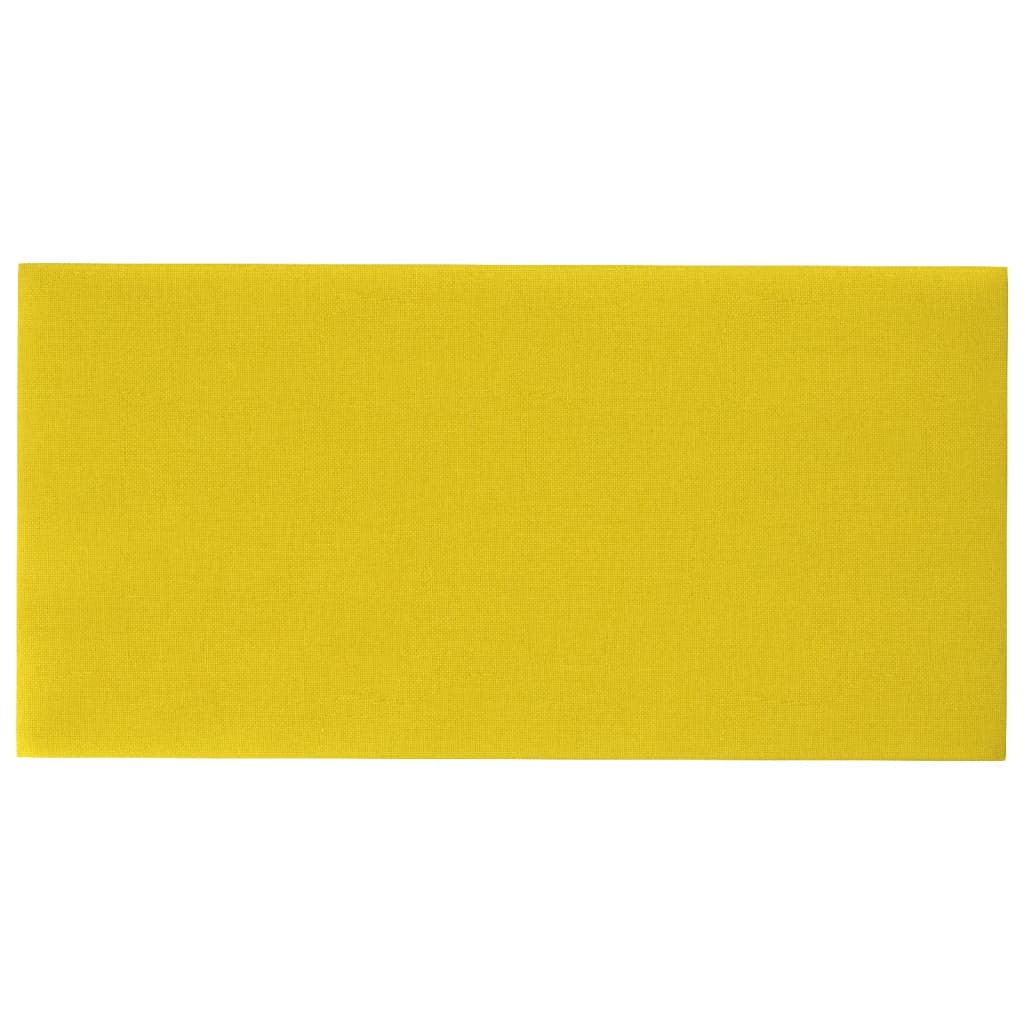 vidaXL Painel de parede 12 pcs 30x15 cm tecido 0,54 m² amarelo
