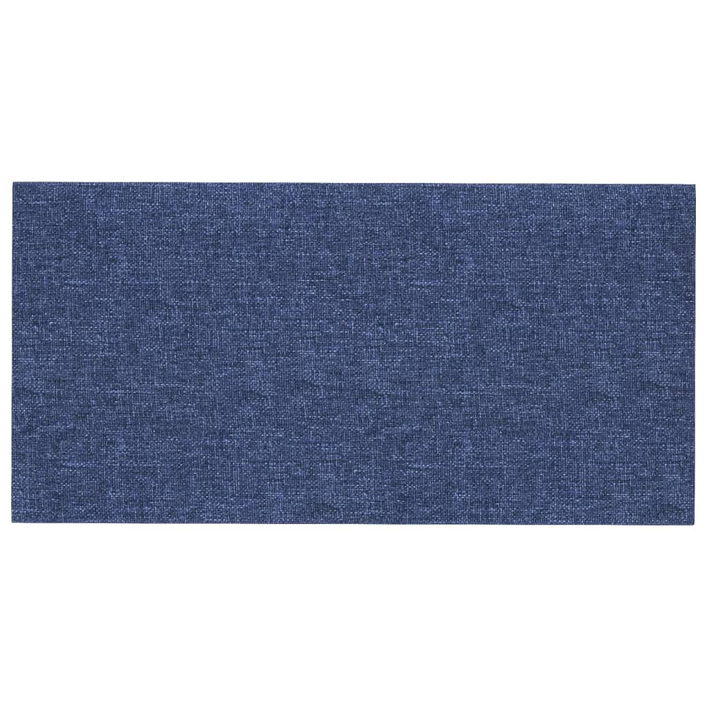 vidaXL Стенни панели, 12 бр, сини, 30x15 см, плат, 0,54 м²