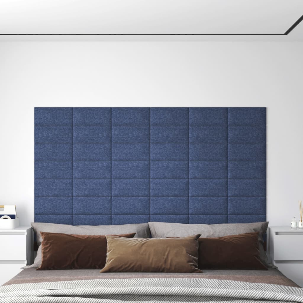 Petrashop  Nástěnné panely 12 ks modré 30 x 15 cm textil 0,54 m²