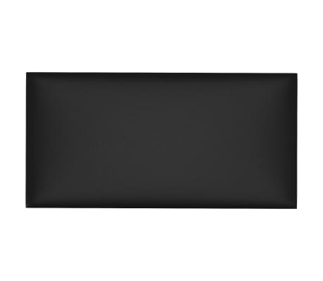 vidaXL Nástenné panely 12 ks čierne 30x15 cm umelá koža 0,54 m²