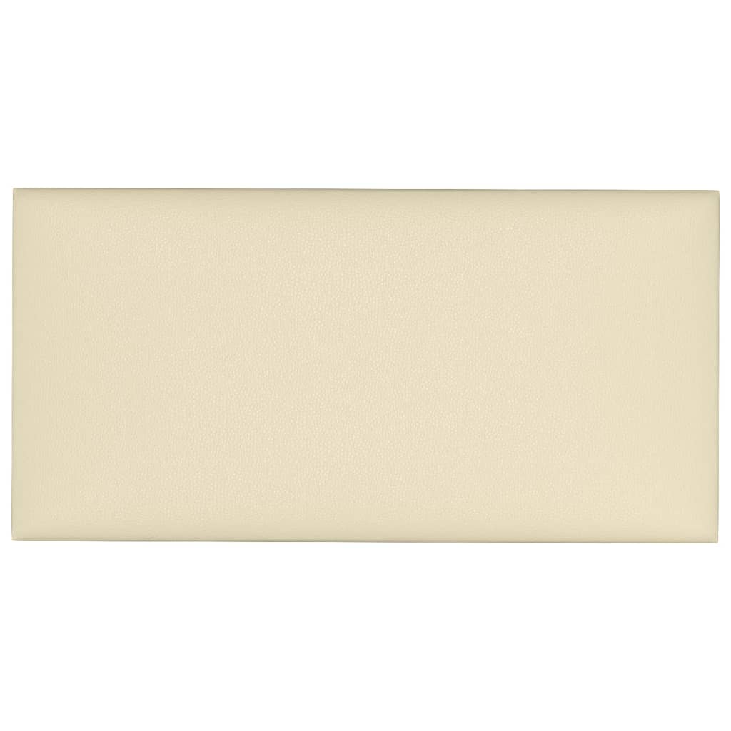 vidaXL 12 db krémszínű műbőr fali panel 30 x 15 cm 0,54 m²