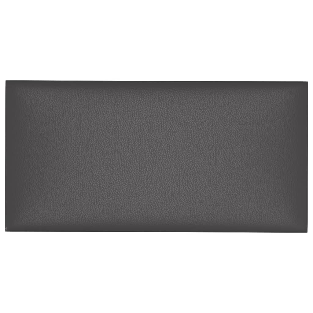 vidaXL Wandpanelen 12 st 0,54 m² 30x15 cm kunstleer grijs afbeelding