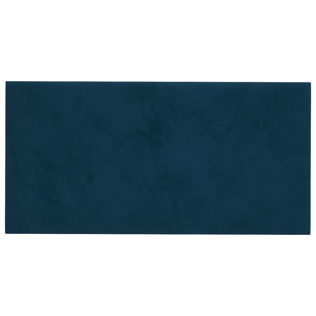 vidaXL Sienų plokštės, 12vnt., mėlynos, 30x15cm, aksomas, 0,54m²