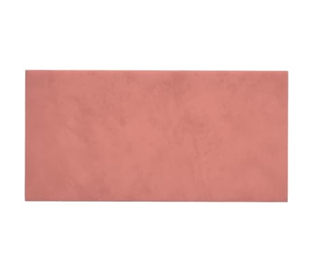 vidaXL Panele ścienne, 12 szt., różowe, 30x15 cm, aksamit, 0,54 m²