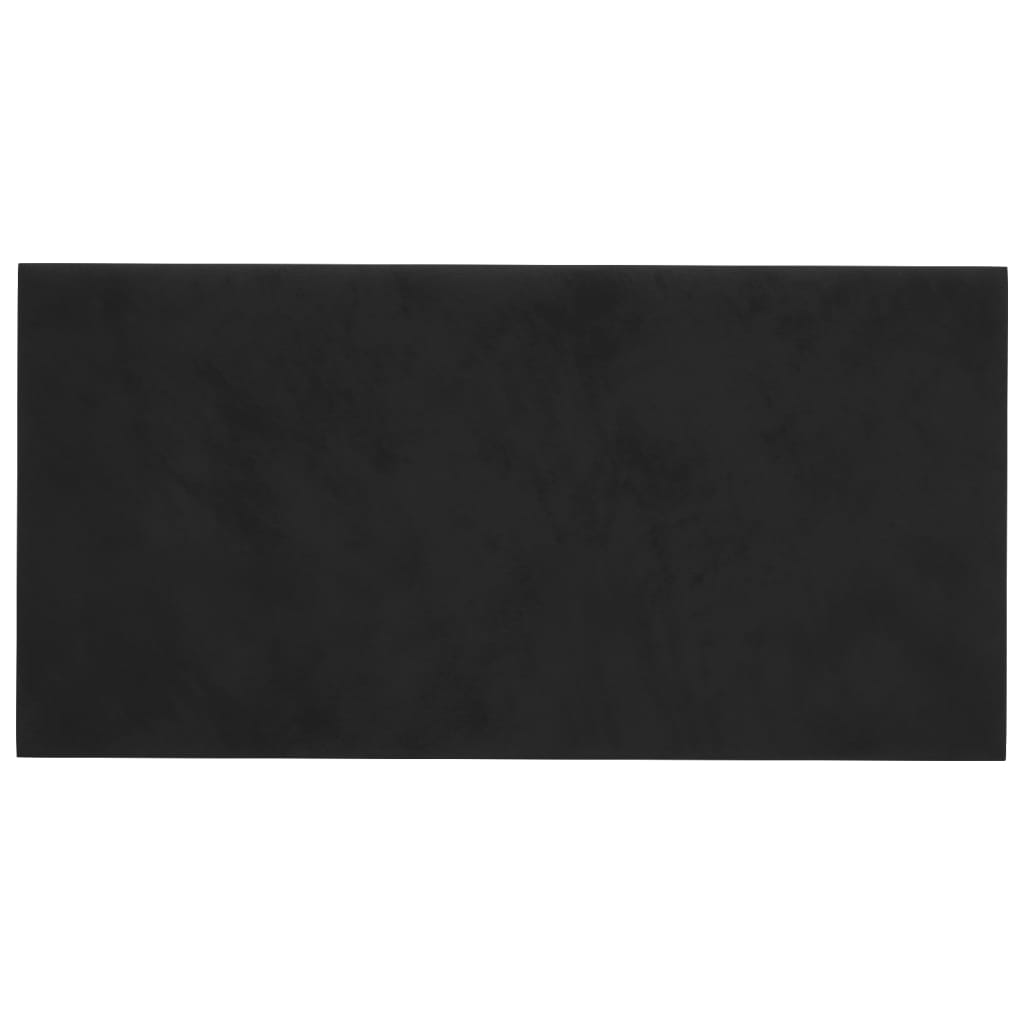 vidaXL Paneles de pared 12 uds terciopelo negro 30x15 cm 0,54 m²