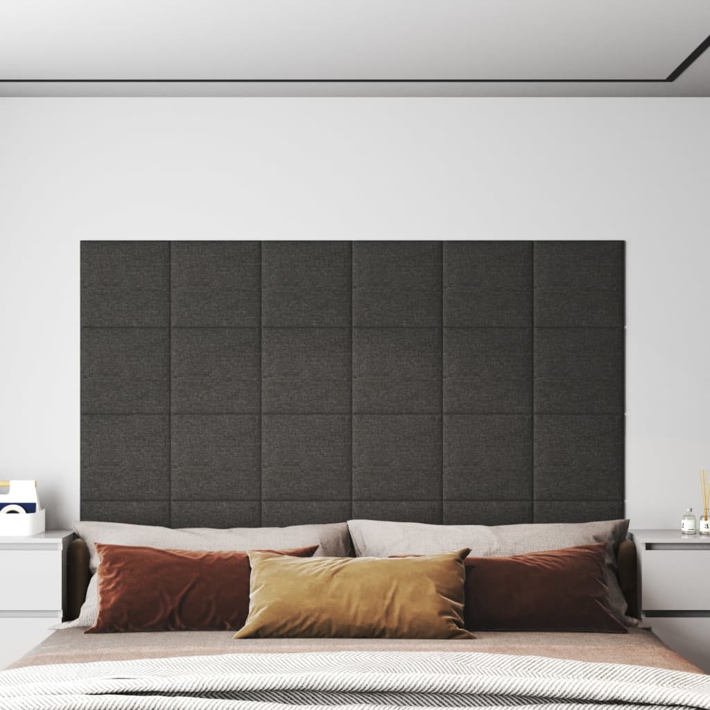 vidaXL Panele cienne, 12 szt, ciemnoszare, 30x30 cm, tkanina, 1,08 m2