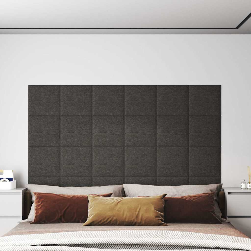 vidaXL Wandpaneele 12 Stk. Dunkelgrau 30x30 cm Stoff 1,08 m²