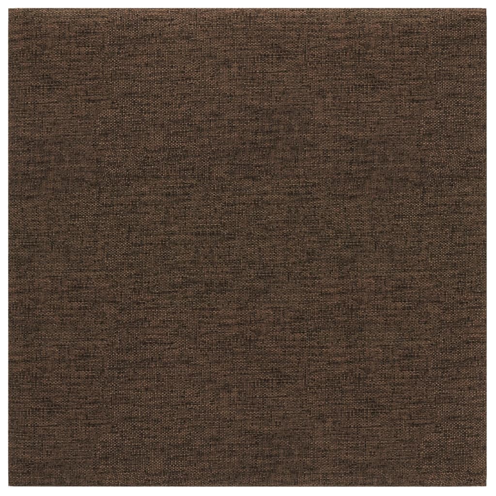 vidaXL Panele ścienne, 12 szt., brązowe, 30x30 cm, tkanina, 1,08 m²