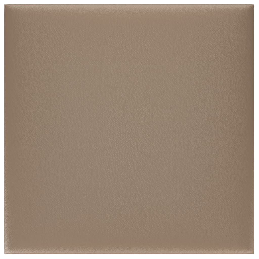 vidaXL Nástenné panely 12 ks kapučínové 30x30 cm umelá koža 1,08 m²