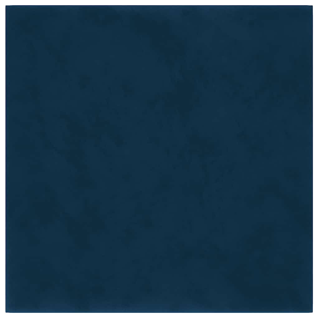 vidaXL Nástenné panely 12 ks modré 30x30 cm zamatové 1,08 m²