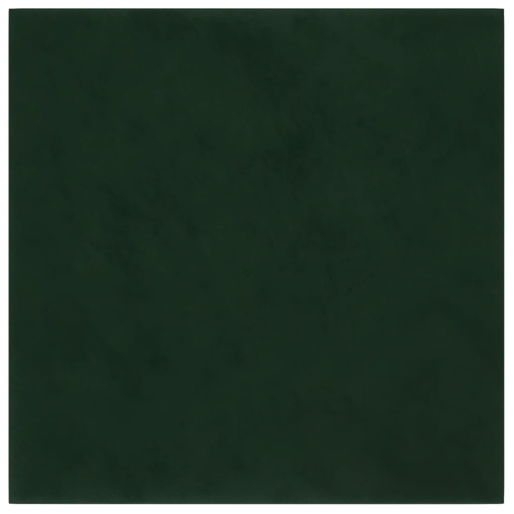 vidaXL Nástenné panely 12 ks tmavozelené 30x30 cm zamat 1,08 m²