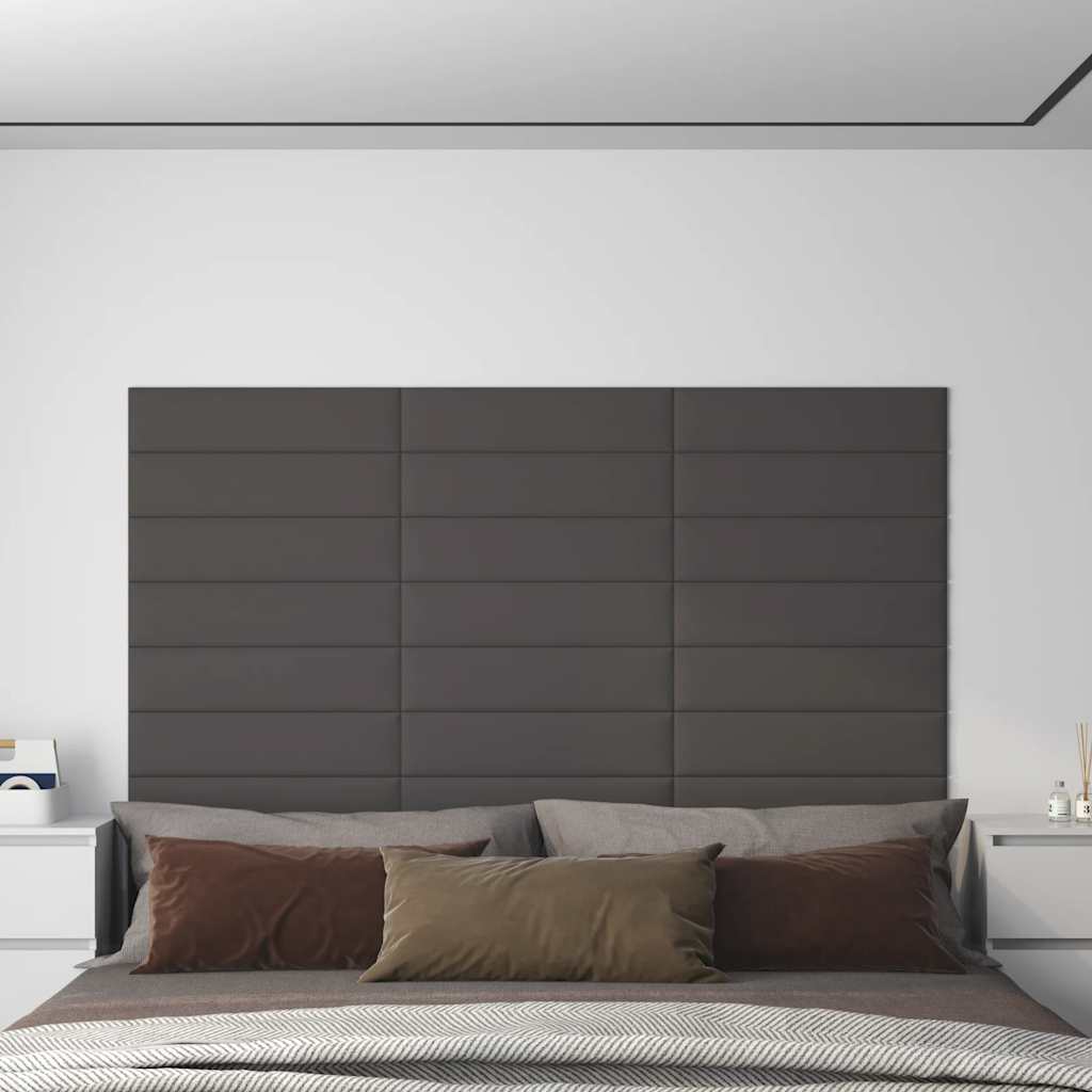 vidaXL Panele cienne, 12 szt, ciemnoszare, 60x15 cm, tkanina, 1,08 m2