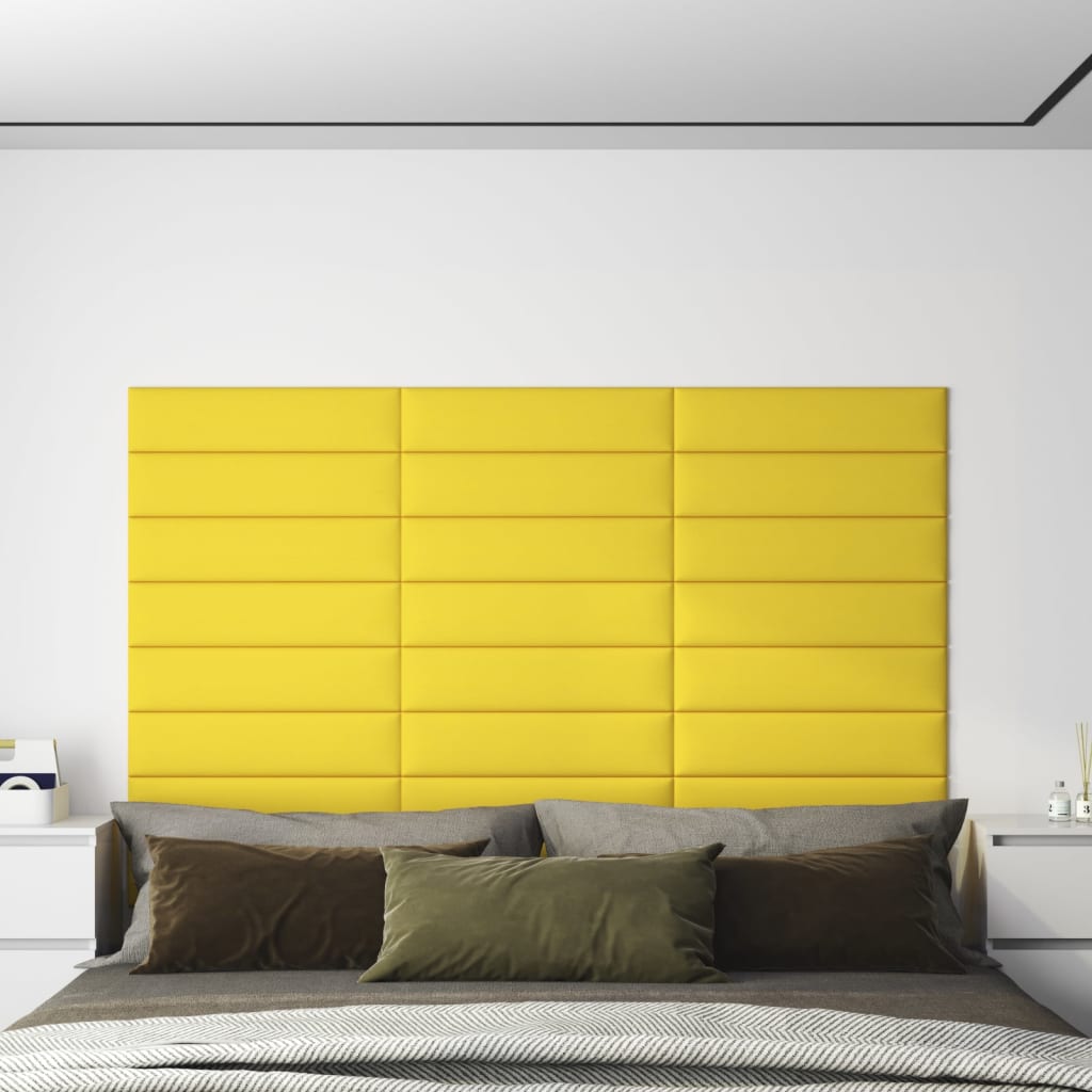 vidaXL Panouri de perete 12 buc. galben închis 60x15 cm textil 1,08 m²