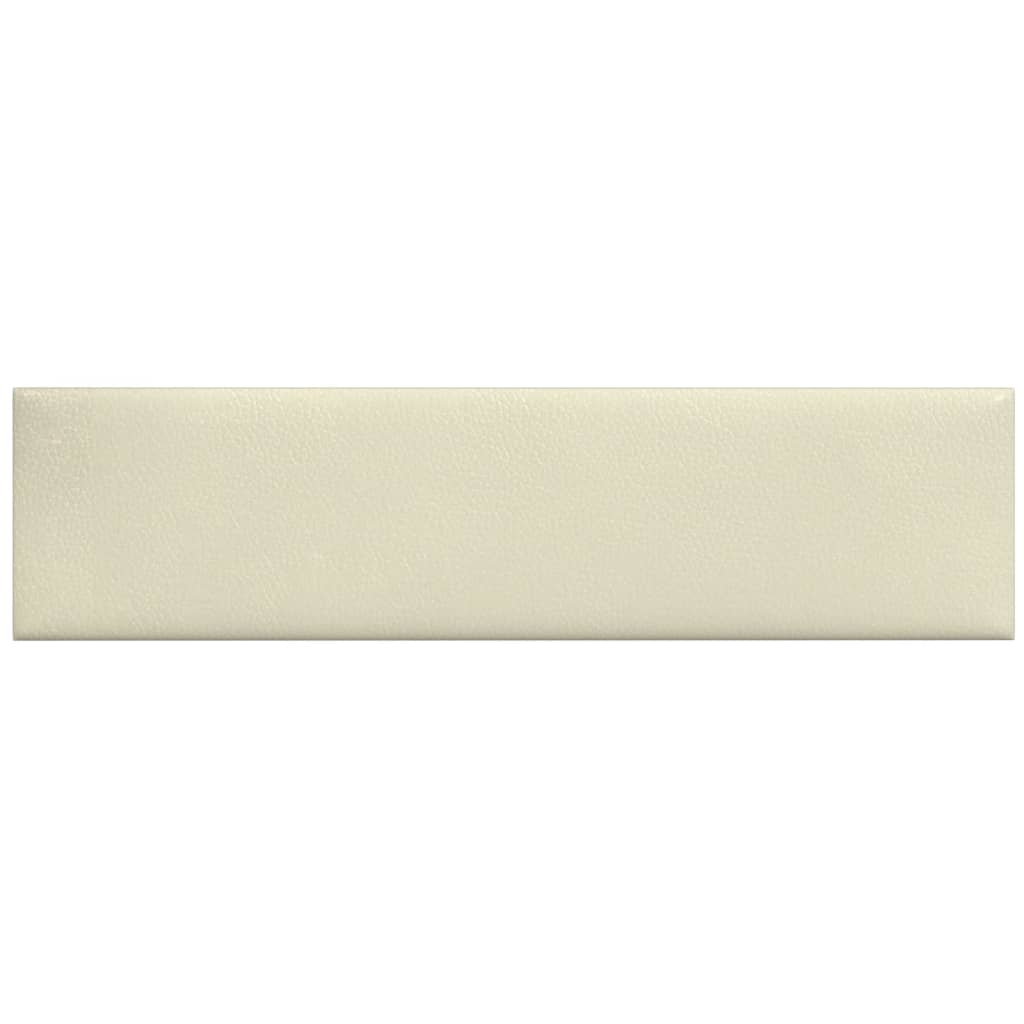 vidaXL Wandpaneele 12 Stk. Creme 60x15 cm Kunstleder 1,08 m²