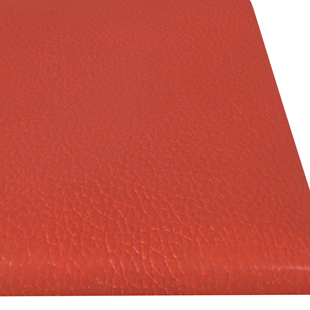 Nástěnné panely 12 ks červené 60 x 15 cm umělá kůže 1,08 m²