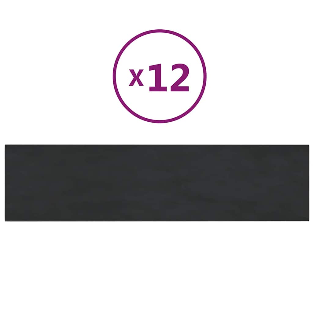 Thumbnail - vidaXL Wandpaneele 12 Stk. Schwarz 60x15 cm Samt 1,08 m²