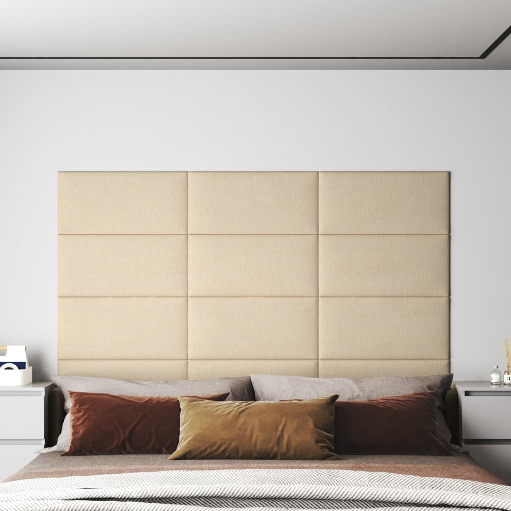 Zidne ploče od tkanine 12 kom krem 60 x 30 cm 2,16 m² Građevinski materijali Naručite namještaj na deko.hr