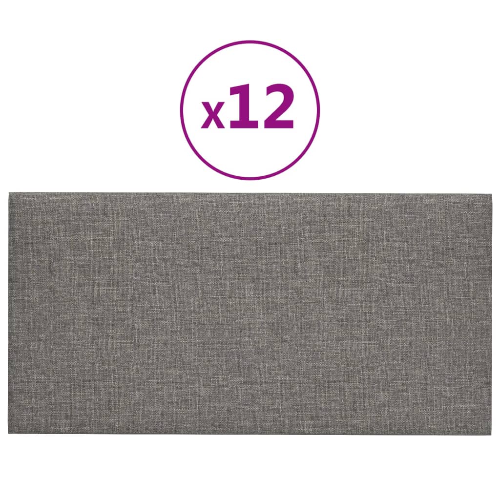 vidaXL Nástěnné panely 12 ks světle šedé 60 x 30 cm textil 2,16 m²