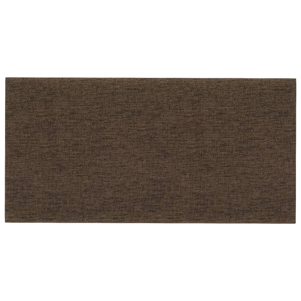 vidaXL Panneaux muraux 12 pcs Marron 60x30 cm Tissu 2,16 m²