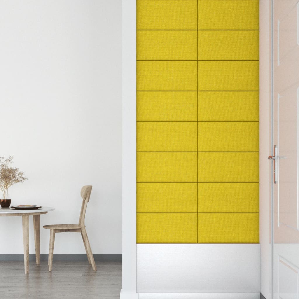 Nástěnné panely 12 ks tmavě žluté 60 x 30 cm textil 2,16 m²