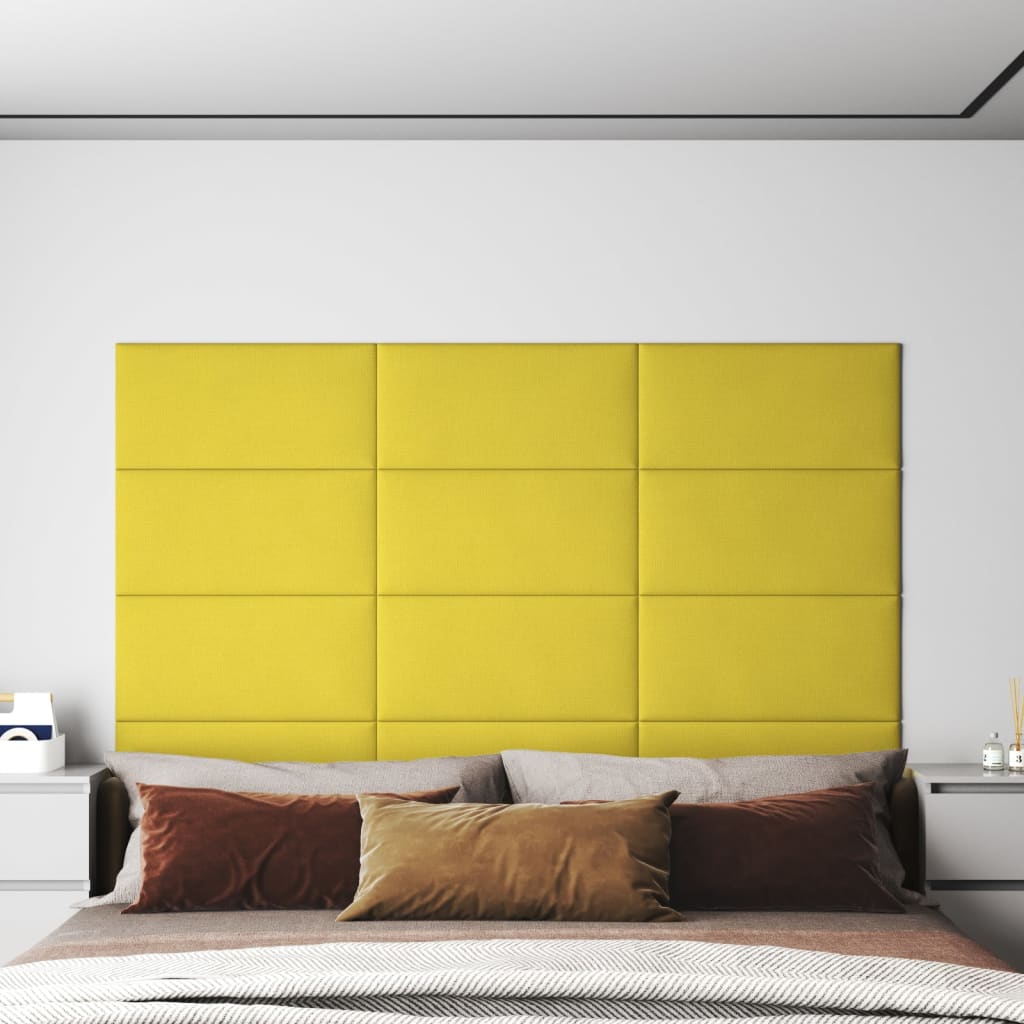 Nástěnné panely 12 ks tmavě žluté 60 x 30 cm textil 2,16 m²