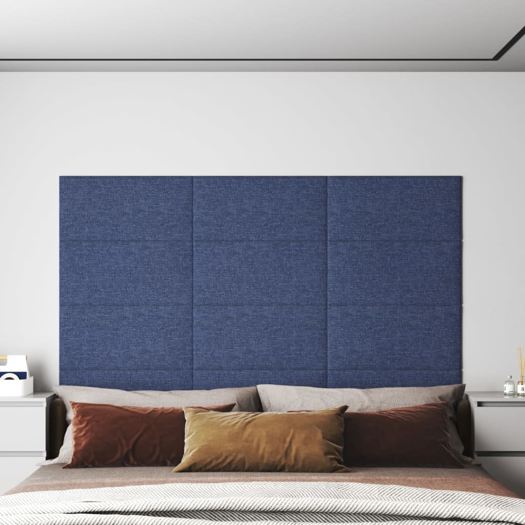 vidaXL Panele cienne, 12 szt, niebieska, 60x30 cm, tkanina, 2,16 m