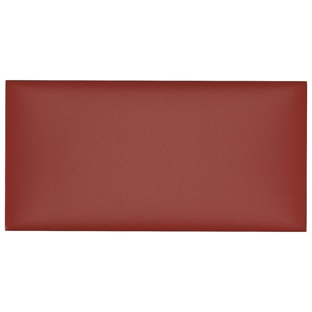 vidaXL Paneles de pared 12 uds cuero PE rojo tinto 60x30 cm 2,16 m²