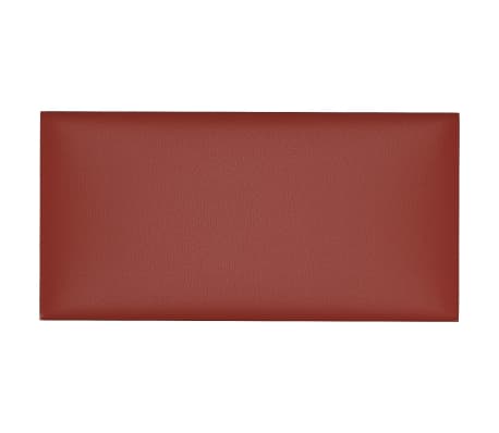 vidaXL Panneaux muraux 12pcs Rouge bordeaux 60x30 cm Similicuir 2,16m²