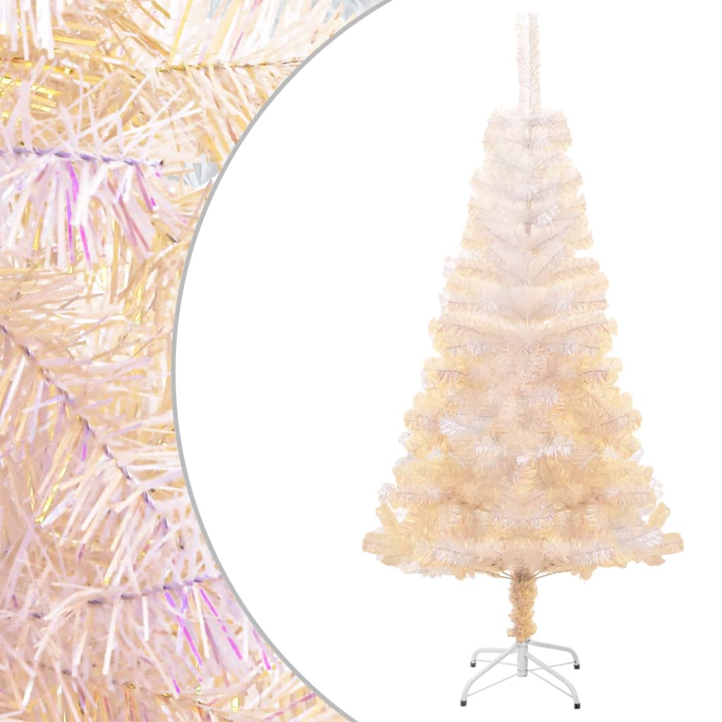Sapin de Noël artificiel pointes iridescentes Blanc 150 cm PVC