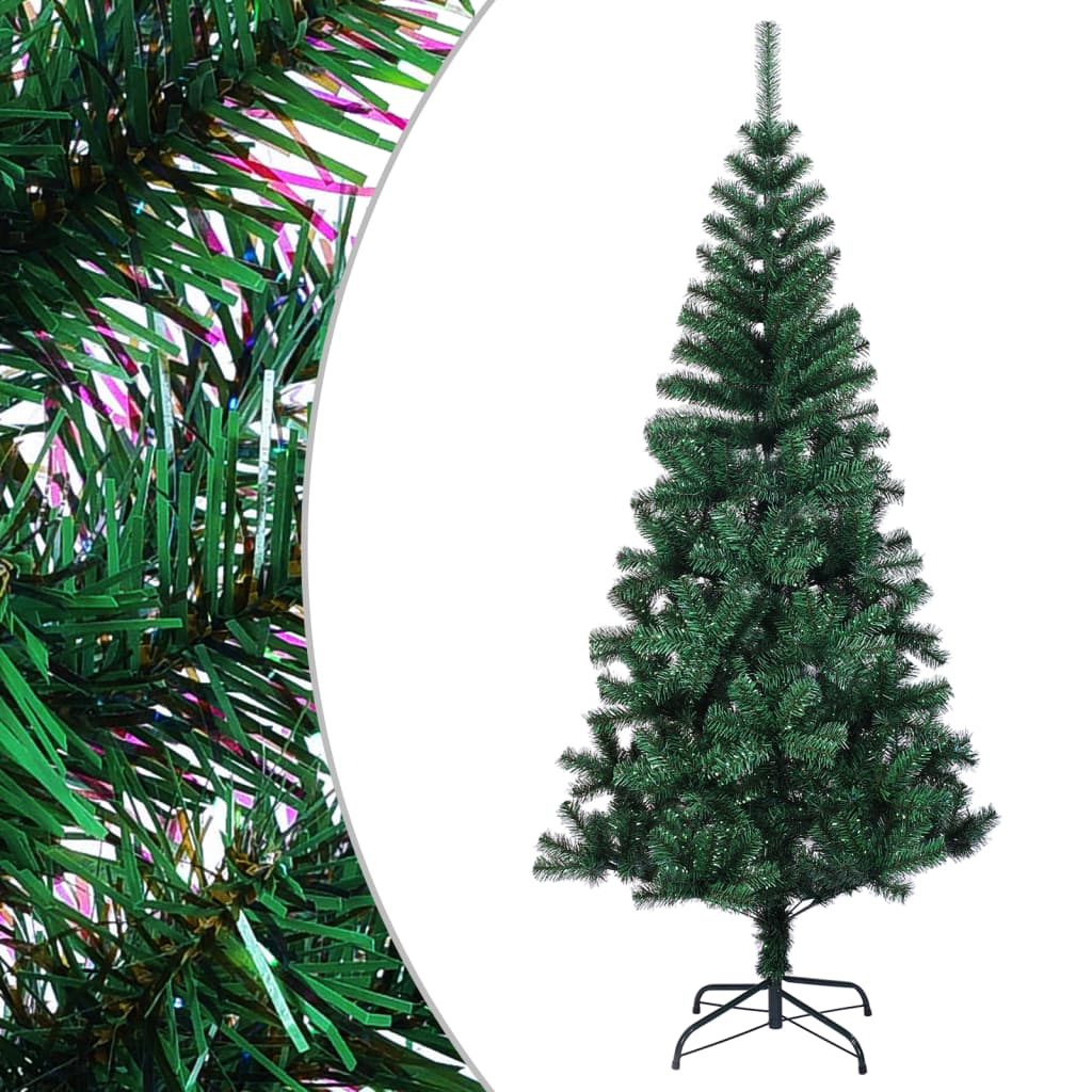 Image of vidaXL Artificial Christmas Tree with Iridescent Tips Green 120 cm PVC