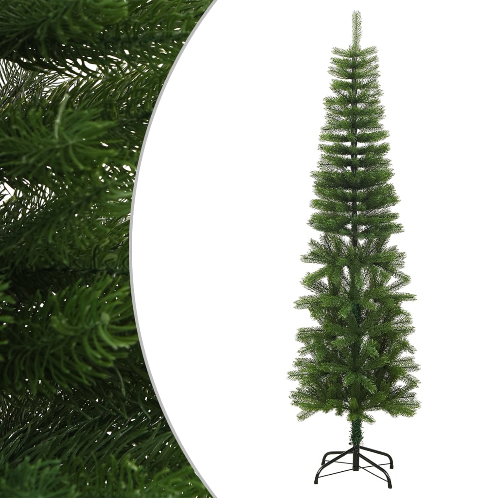 vidaXL kunstigt smalt juletræ med juletræsfod 180 cm PE