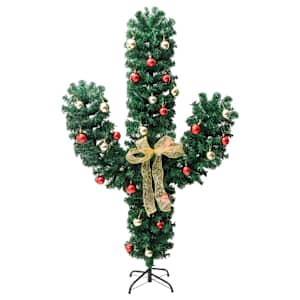 Vánoční kaktus se stojanem a LED zelený 180 cm PVC - obrázek 4
