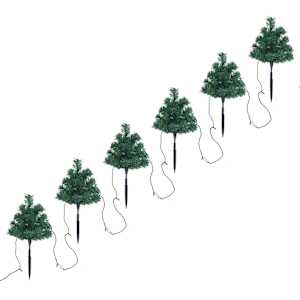 vidaXL Arbres d'all&eacute;e de No&euml;l 6 pcs avec LED multicolores 45 cm PVC