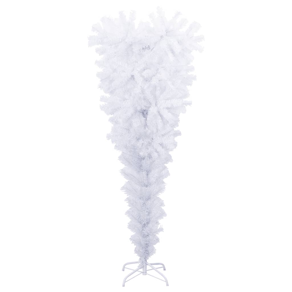 vidaXL Brad de Crăciun artificial inversat, cu suport, alb, 120 cm