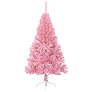 Umělý poloviční vánoční stromek se stojanem růžový 120 cm PVC - obrázek 3