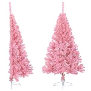 vidaXL poolik kunstkuusk alusega, roosa, 150 cm, PVC