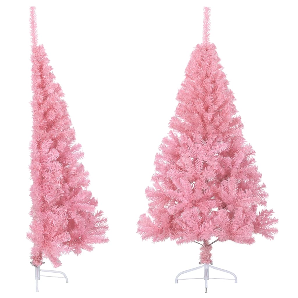 

vidaXL Artificial Half Christmas Tree with Stand Pink 5 ft PVC