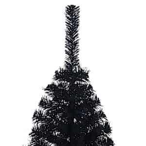 Umělý poloviční vánoční stromek se stojanem černý 120 cm PVC - obrázek 5