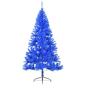 Umělý poloviční vánoční stromek se stojanem modrý 240 cm PVC - obrázek 3