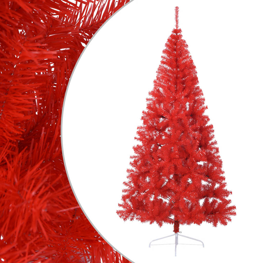 vidaXL Kunstkerstboom met standaard half 240 cm PVC rood