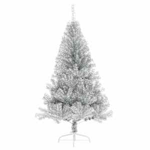 vidaXL K&uuml;nstlicher Halb-Weihnachtsbaum mit St&auml;nder Silber 120 cm PET