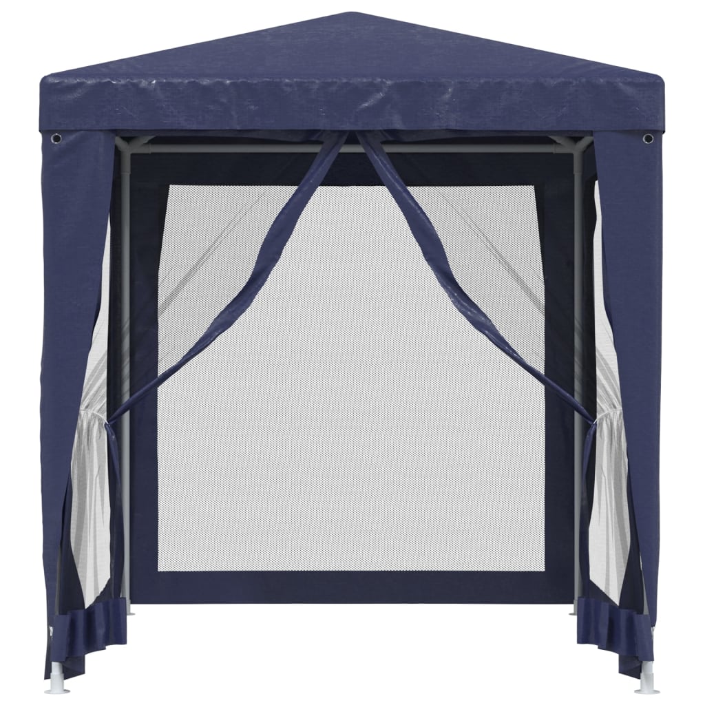 vidaXL Partytent met 4 mesh zijwanden 2x2 m HDPE blauw afbeelding