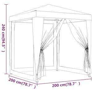 Party stan se 4 síťovanými bočnicemi zelený 2 x 2 m HDPE - obrázek 7