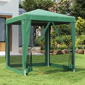 Vrtni šotor s 4 mrežastimi stranicami zelen 2x2 m HDPE