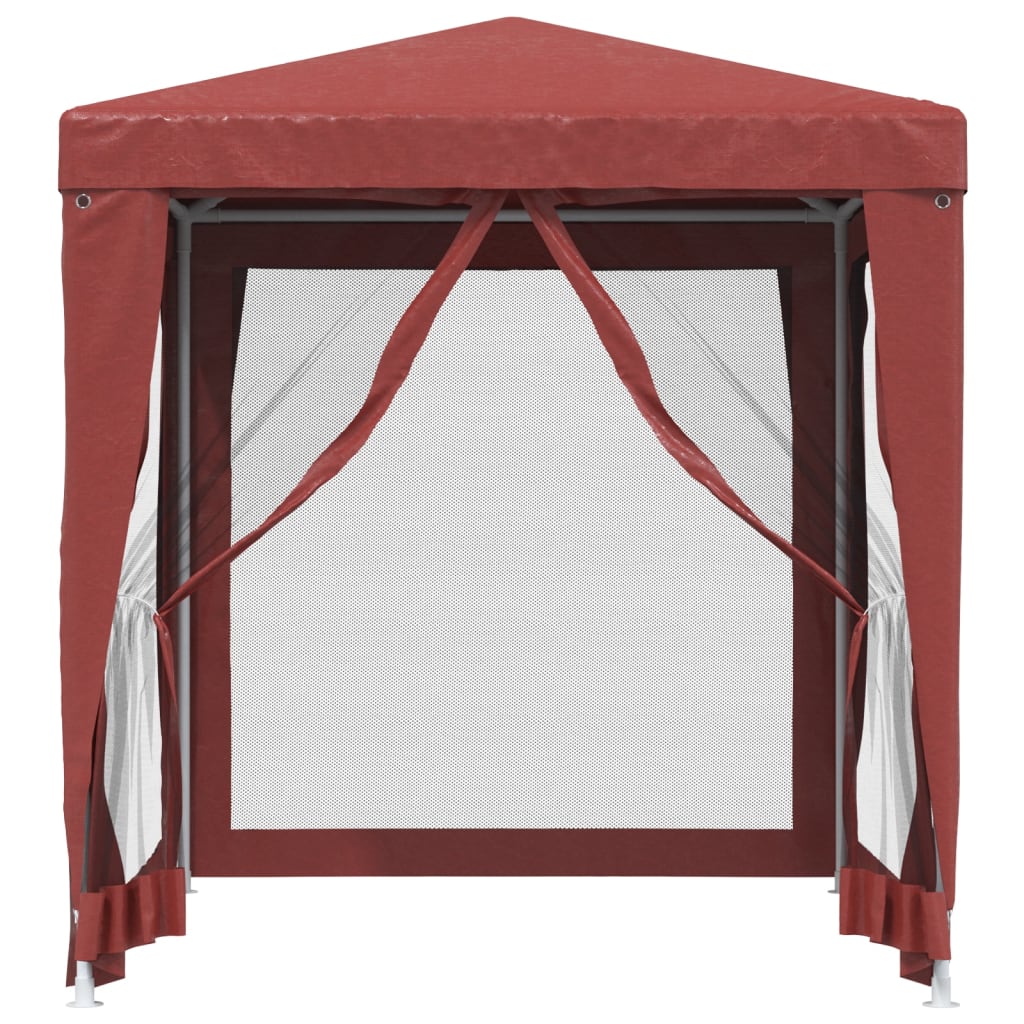vidaXL Partytent met 4 mesh zijwanden 2x2 m HDPE rood afbeelding