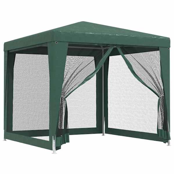 vidaXL peotelk 4 v&otilde;rgust k&uuml;lgseinaga, roheline, 2,5 x 2,5 m HDPE