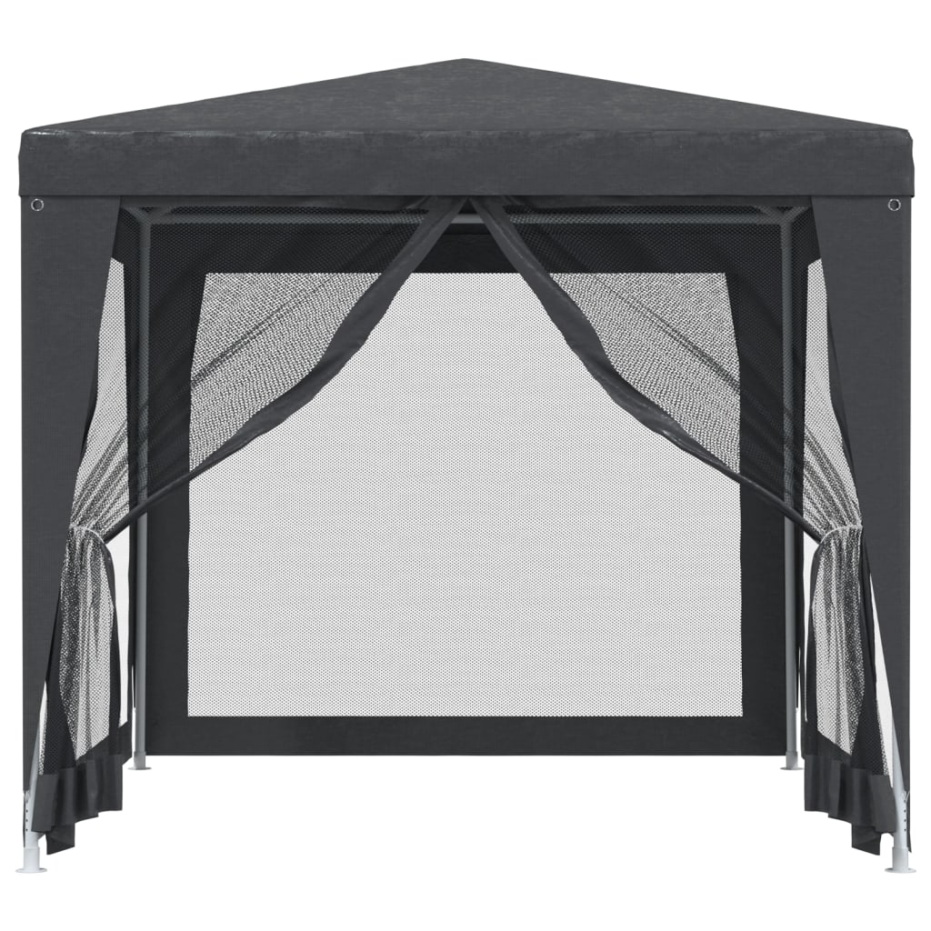 vidaXL Partytent met 4 mesh zijwanden 2,5x2,5 m HDPE antracietkleurig afbeelding