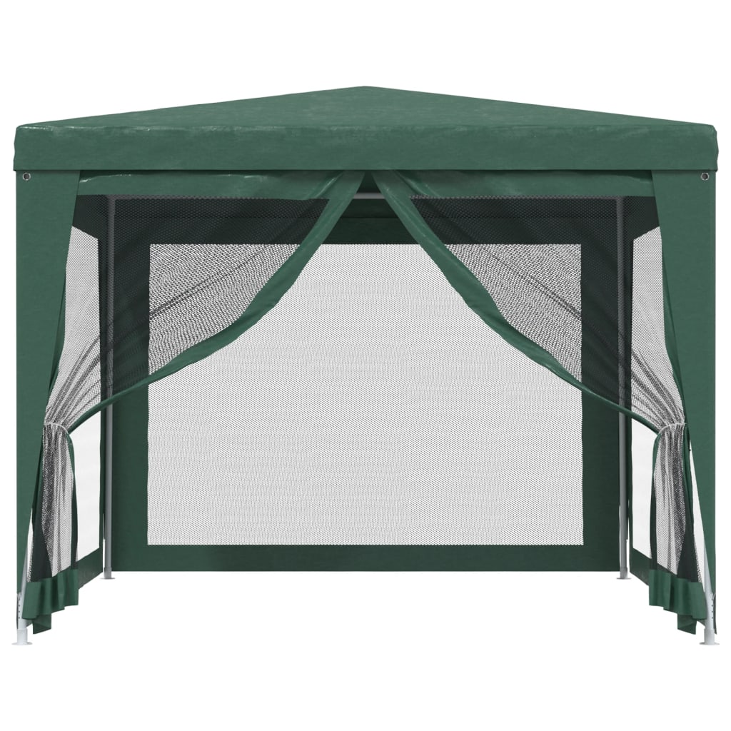 vidaXL Partytent met 4 mesh zijwanden 3x3 m HDPE groen afbeelding