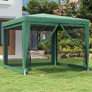 Party stan se 4 síťovanými bočnicemi zelený 3 x 3 m HDPE - obrázek 1